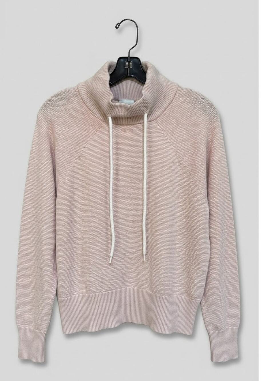Varley Blush Pink 100% Cotton Drawstring Funnel Neck Pullover S
